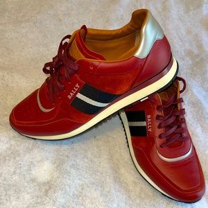 Bally Mens Aston Red- Calf Leather/Suede Bally Low
